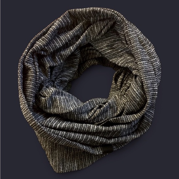 lululemon athletica Accessories - Lululemon Striped Black and Gray Infinity Scarf